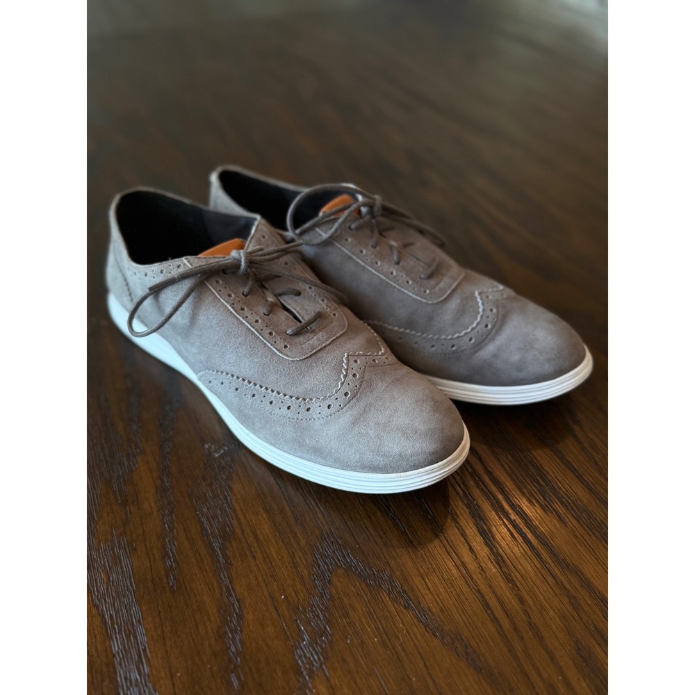 Cole Haan Zerogrand Wingtip Oxford Men's 9B Grey Suede Excellent W05167 Brogue